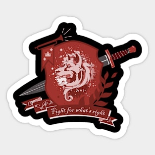 Dog crest, fight for what's right - Red Sticker